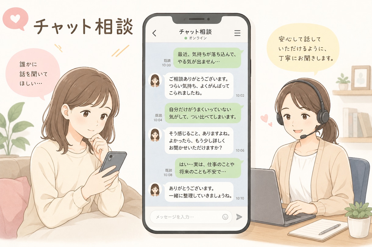 HSP・人間関係に疲れやすい方のお話をお聞きします 現役対人援助職が寄り沿い、頭の中をやさしく整えます イメージ1