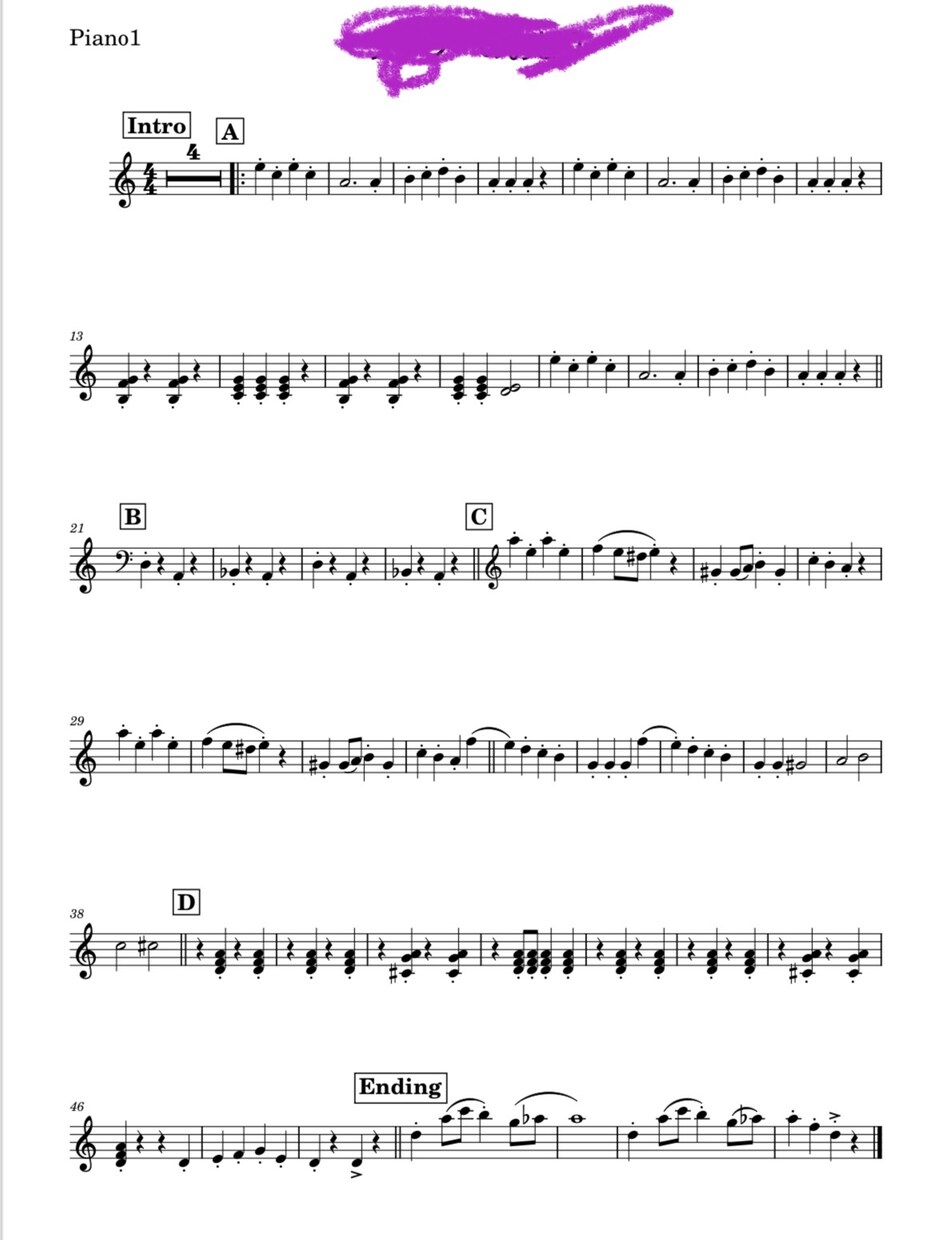 発表会などへ向けたオリジナル曲を編曲します 生徒さんの作った曲のモチーフを素に素敵に編曲します！ イメージ3