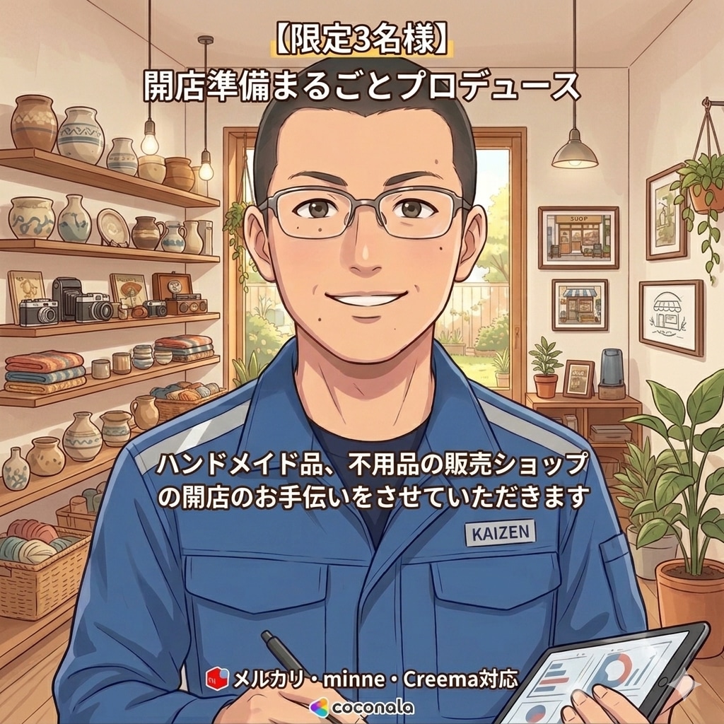 初心者専門！不用品・ハンドメイド開店代行します 現役作家の妻×改善プロが伝授！最初の1歩を全力サポートします イメージ1