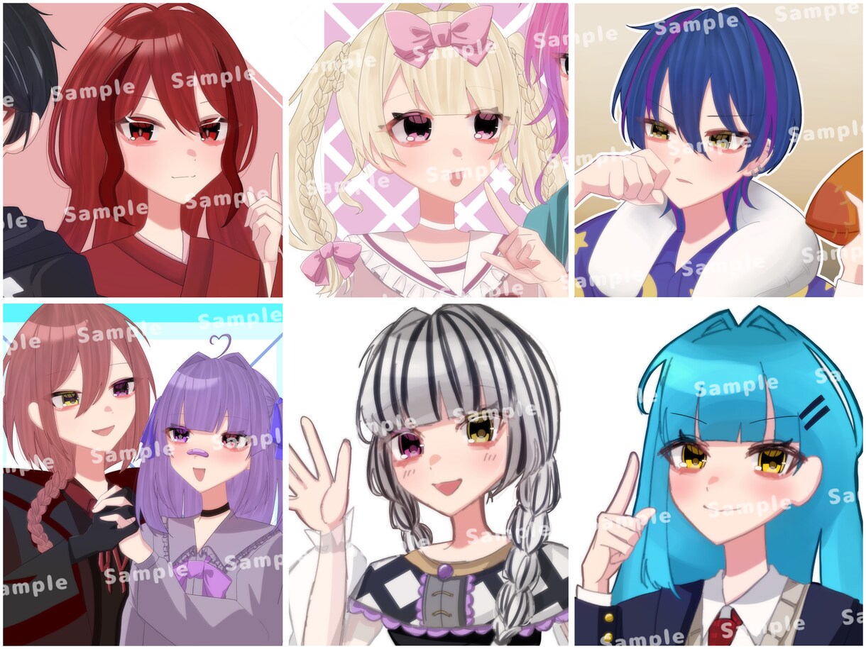 アイコンに使えるかわいいイラストを制作いたします シンプルだけどキラキラしててかわいいお目目が特徴です♡ イメージ1