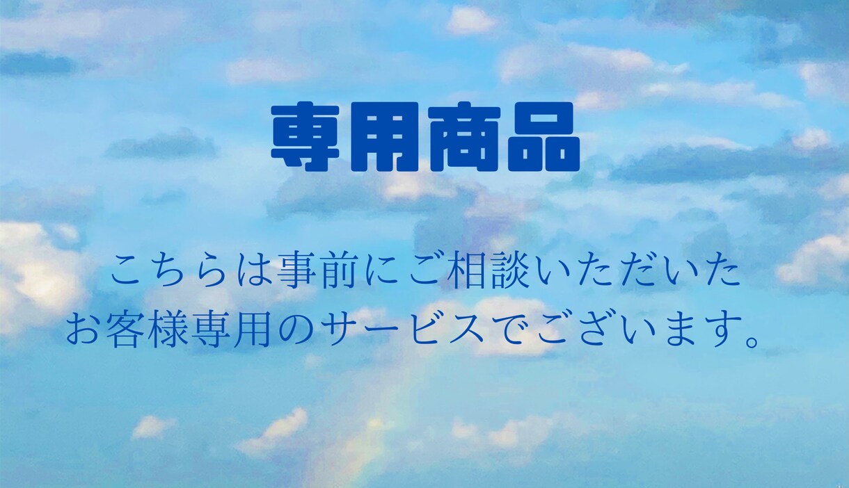 専用出品となります 事前にご相談いただいたお客様専用のサービスです