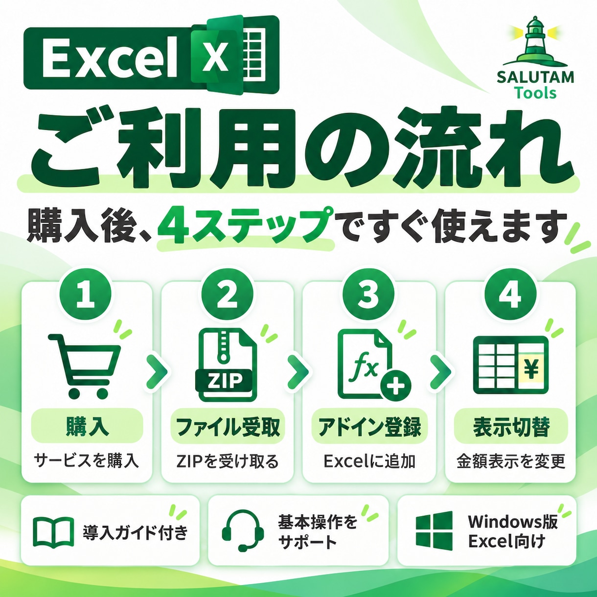 Excelの金額表示をまとめて切り替えます 数値はそのまま。円・税込・税別・¥・月額などの表示を一括変更 イメージ2