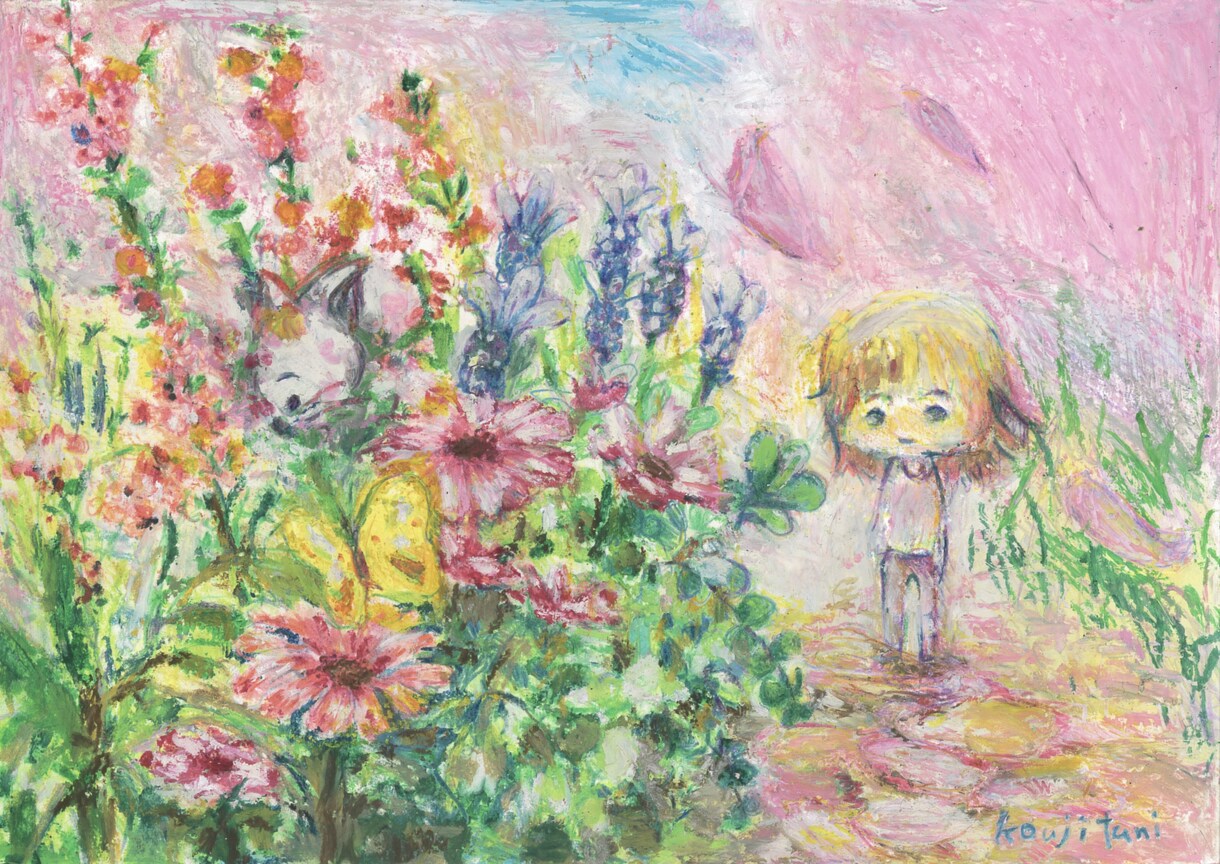 妖精とお花の絵画をクレヨンで描きます 思い出　大切　記念　お花　プレゼント イメージ5