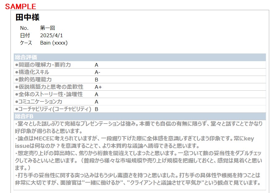 ケースの模擬面接【外資戦コン向け】指導します MBB全てから内定をもらい、中途で入社。リアルなケース指導！ イメージ2