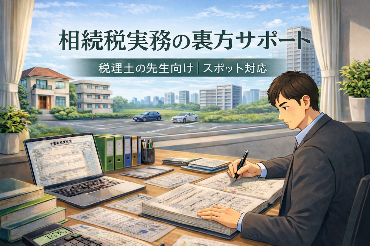 税理士先生向けに相続税実務の裏方サポートを行います 元相続専門税理法人職員が税理士先生のお悩みを解決いたします。 イメージ1