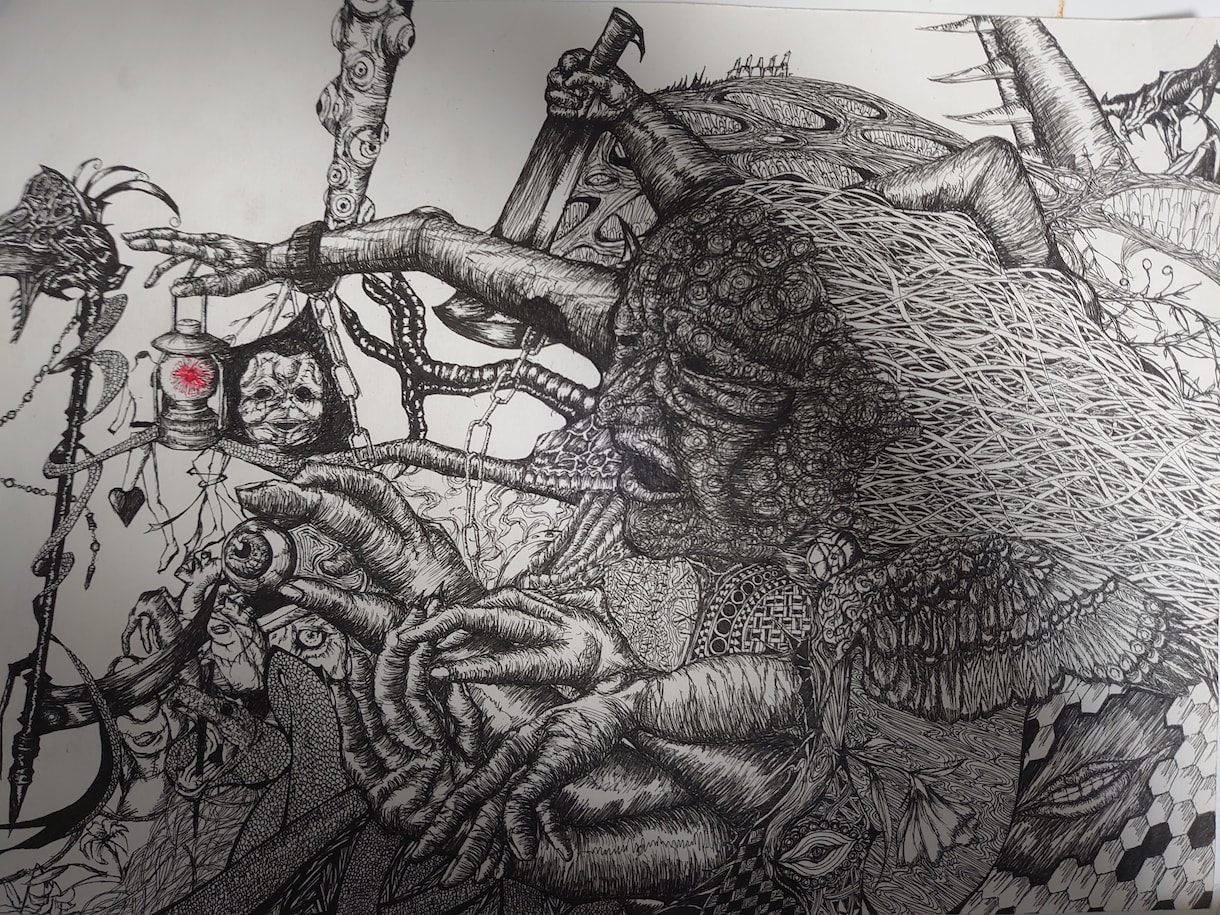 ボールペンでイラストを描きます ご要望に合わせて完全に自己流のボールペンで描いたイラストです イメージ1