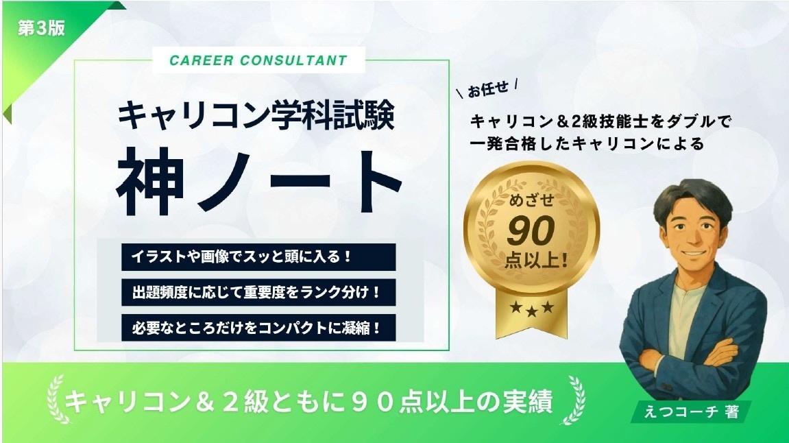 キャリコン・2級技能士学科試験対策ノート納品します 持ち歩く合格力！キャリコン学科いつでも見返せる”神ノート” イメージ1