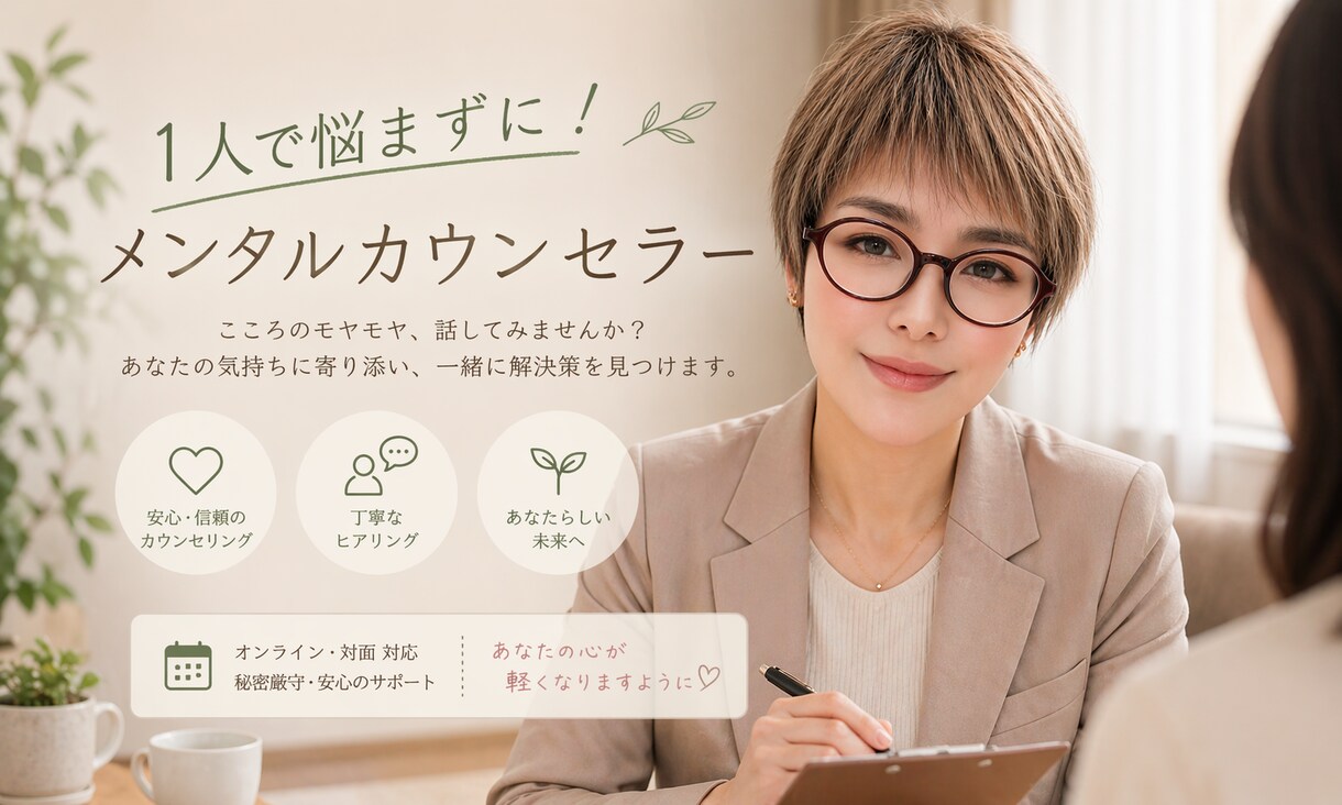 メンタルカウンセリングを丁寧に承ります 今すぐ、1分でも誰かと話したい貴方へ! イメージ1