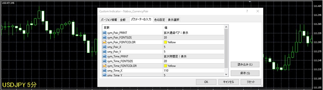 MT4用　複数のチャート表示時に重宝します 通貨ペアと時間足が小さくて見えないを解決します イメージ3