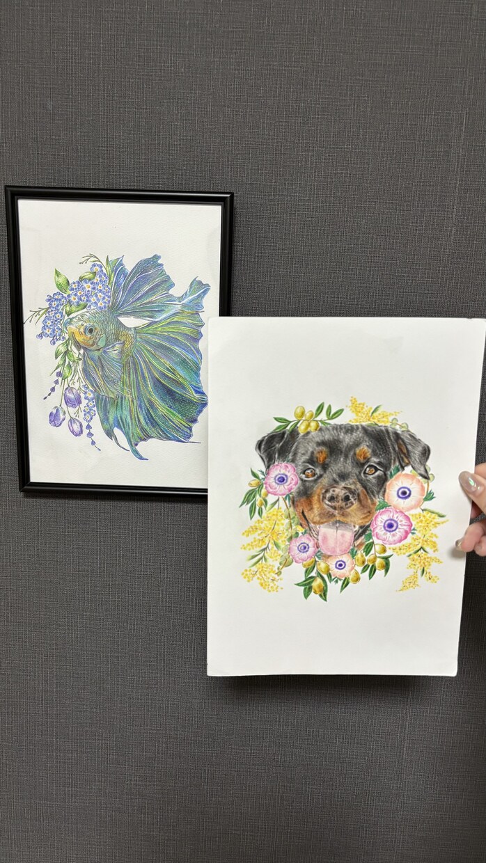 2枠限定！色鉛筆で幻想的な動物画を制作します 透明感ある美術館のような一点物アート イメージ7