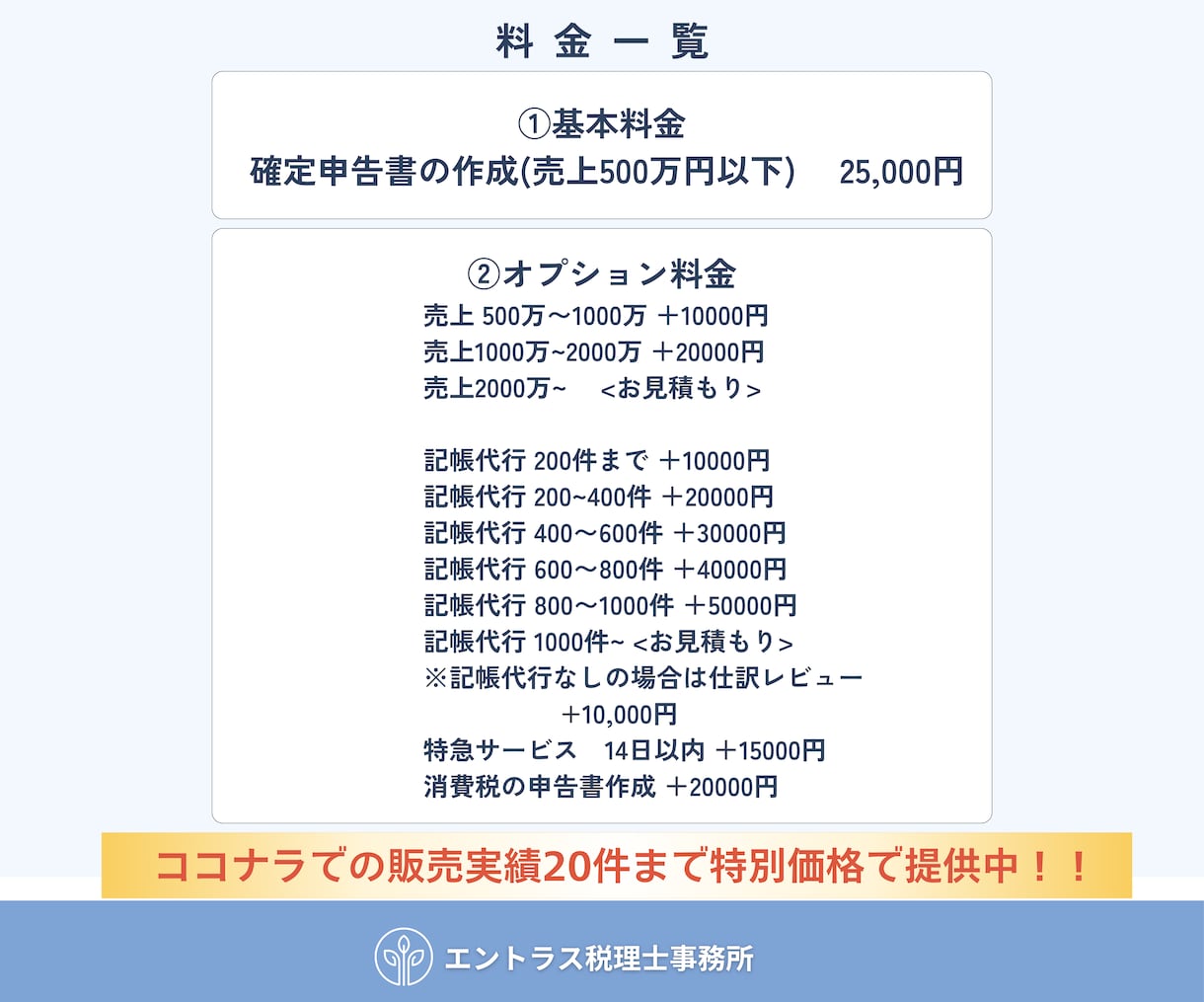 税理士が法人税の確定申告を代行いたします ココナラ販売実績50件まで特別価格でご提供中！ イメージ7