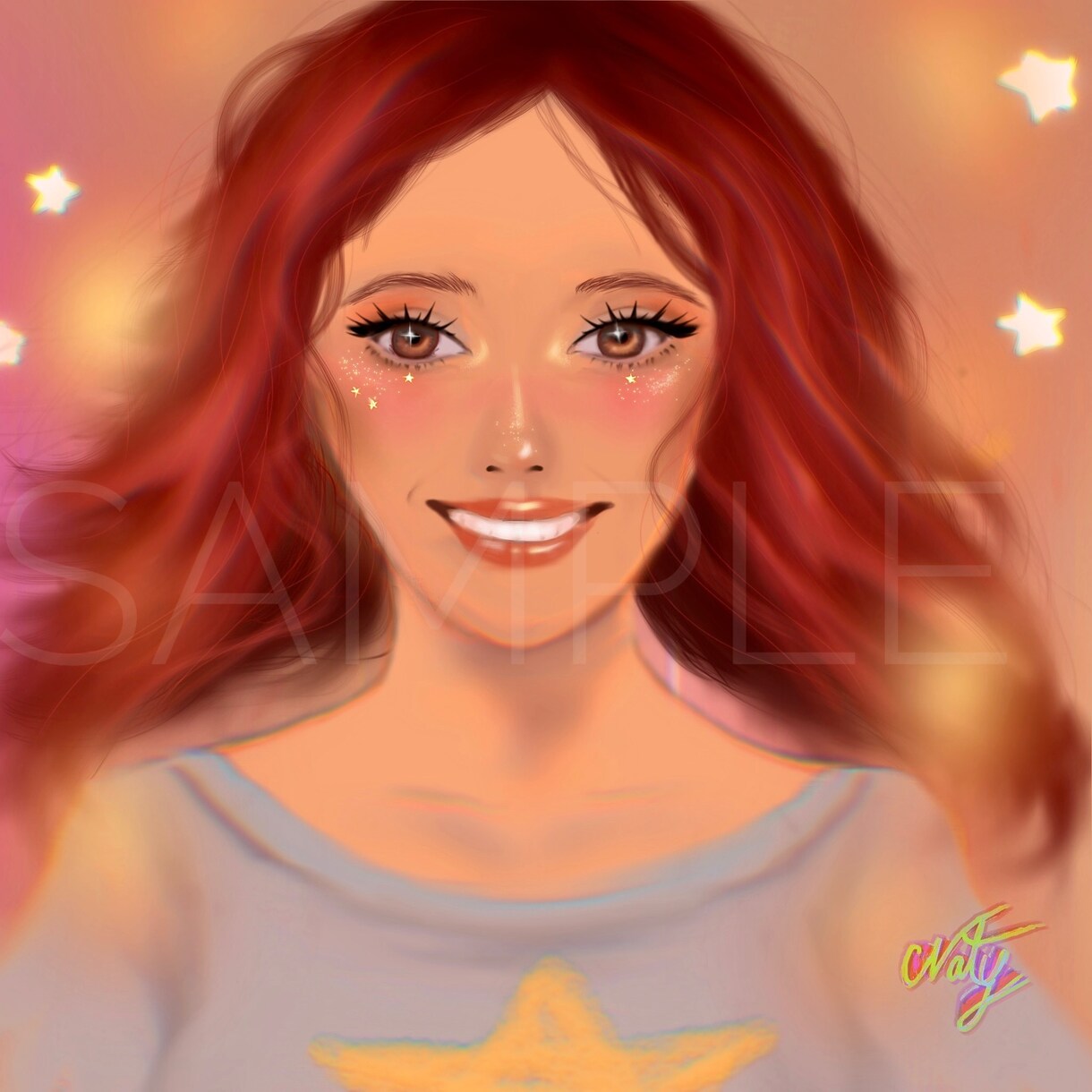 大人可愛いイラスト、SNSアイコン等をお描きします キラキラしたビビットで個性的なイラスト★ イメージ3