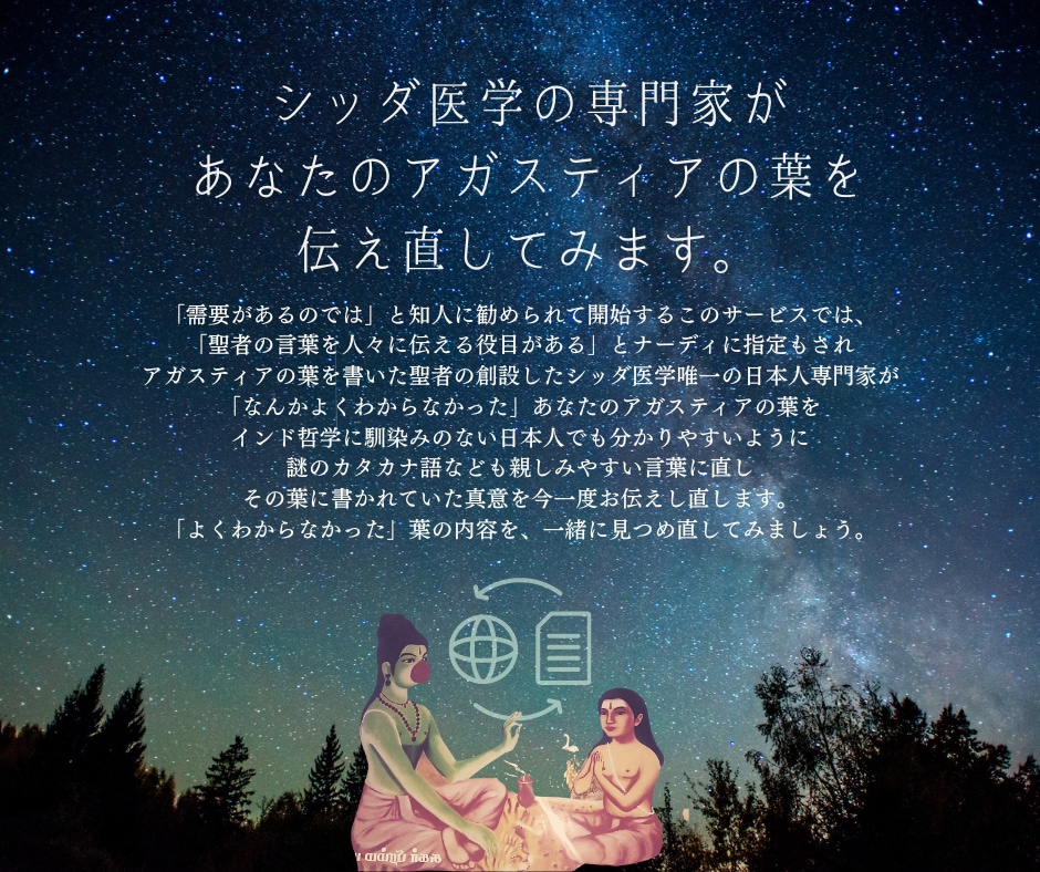 あなたのアガスティアの葉を翻訳・解説します ナーディ翻訳歴９年のシッダ医学専門家が伝え直す聖者の本心 イメージ3