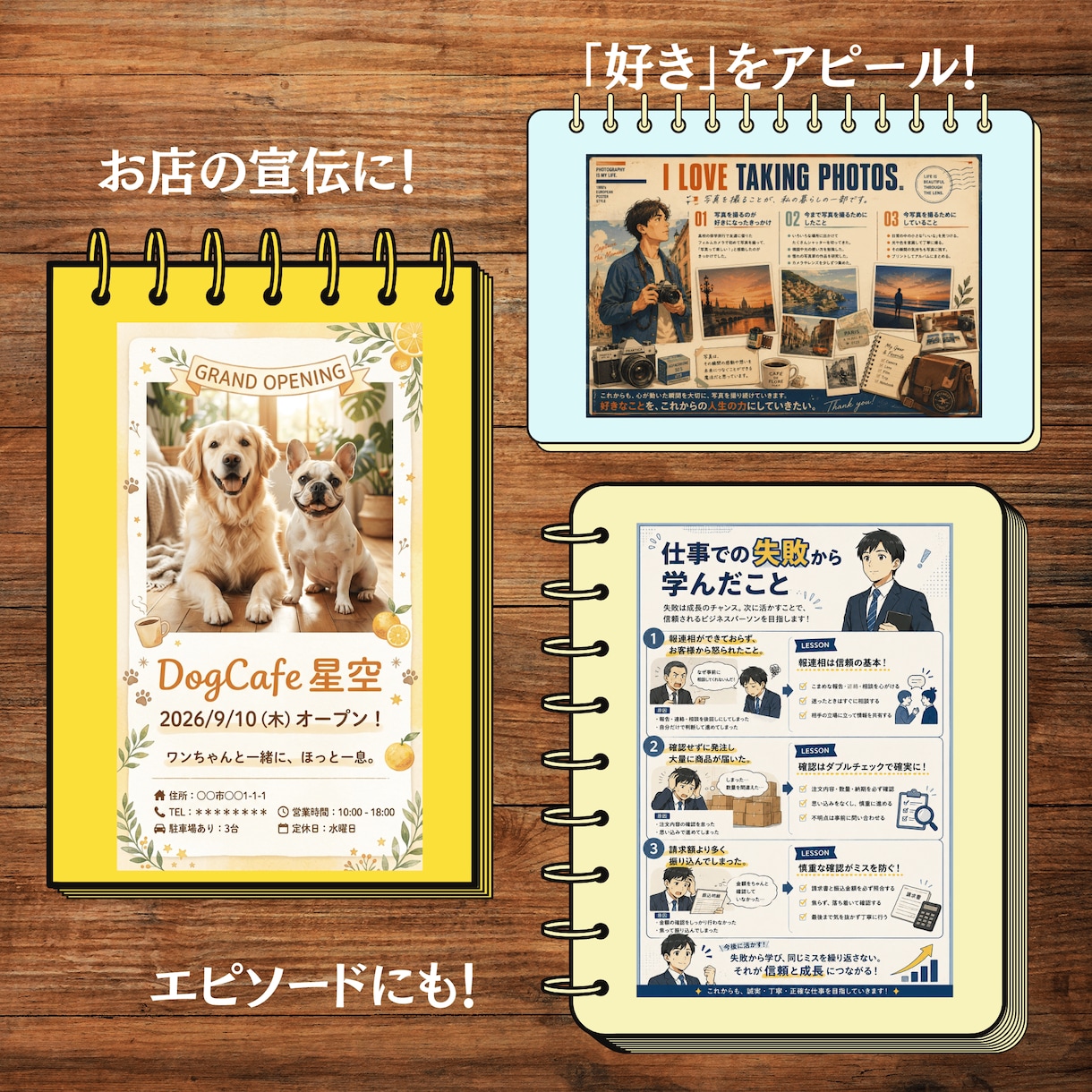 あなたの想いをチラシにします お店紹介・イベント告知・自己紹介をわかりやすくデザイン イメージ2