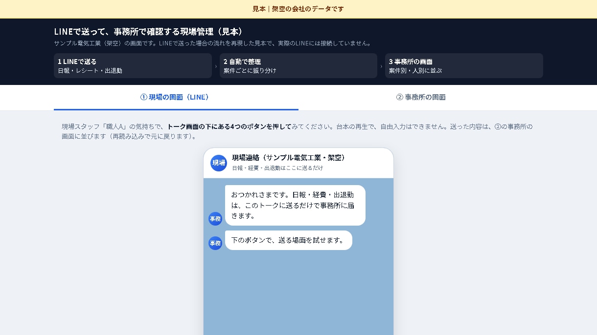 日報をスマホ入力＋自動集計に作り替えます 日報の入力だけで集計まで終わり、月末のまとめ直しを減らします イメージ2