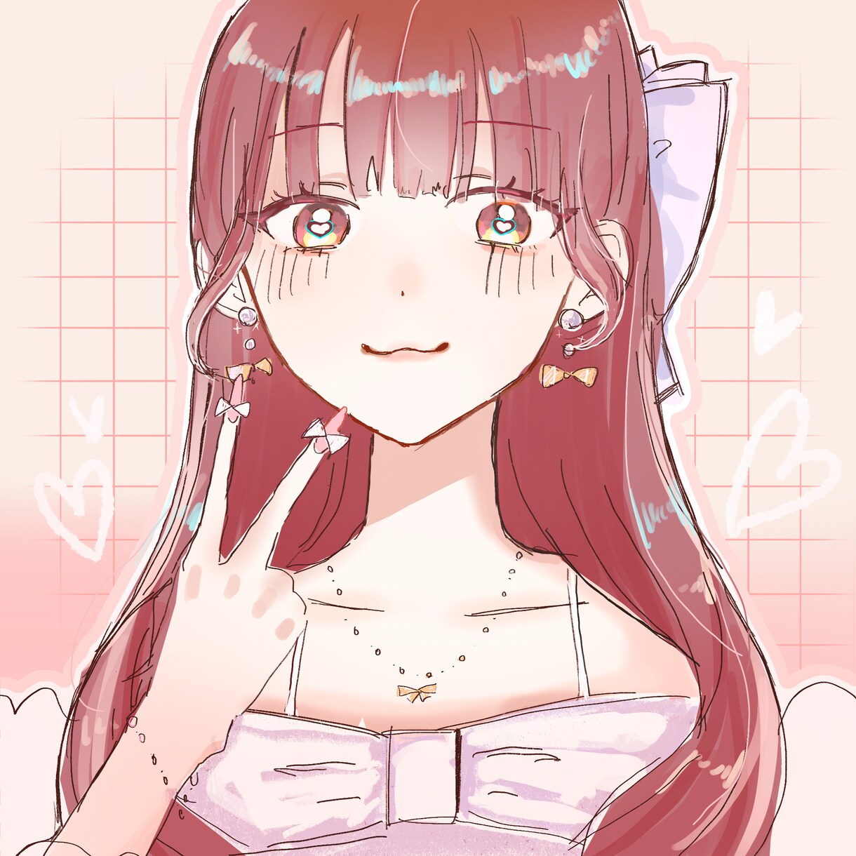 ワンホン風♡可愛い女の子のアイコンかきます Y2K/ワンホン/推し活のおんなのこを描きます イメージ2