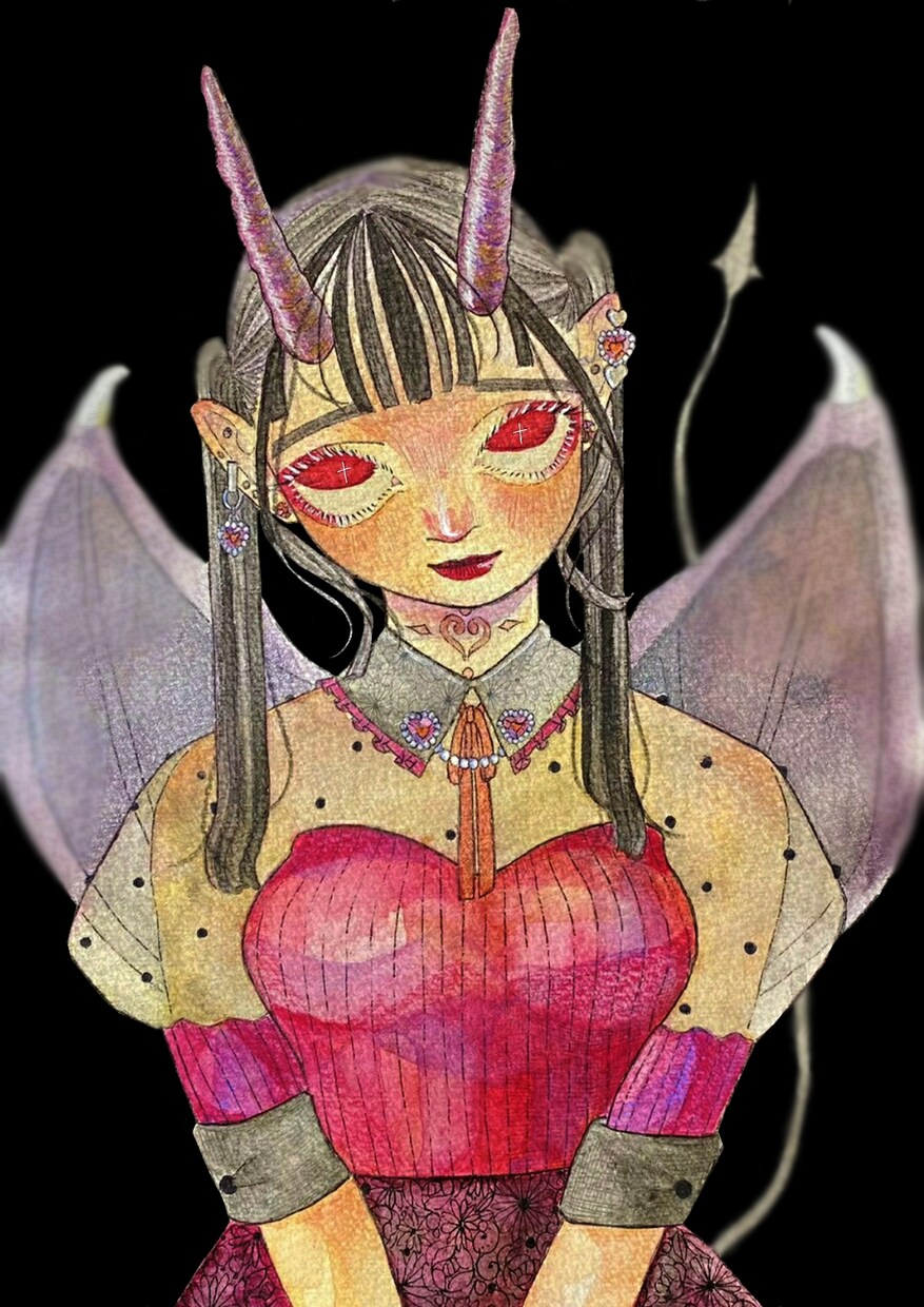 唯一無二の水彩画で女の子を描きます 現役美大生が水彩でサムネ映え間違いナシの絵を描きます！ イメージ6