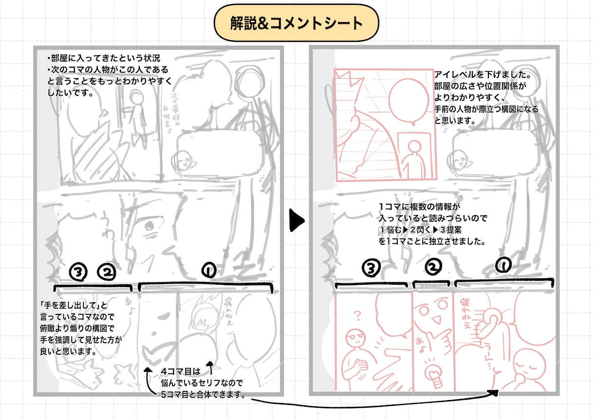 商業誌連載経験のある漫画家が漫画を添削します コマ割り・演出・構図のご相談承ります！ イメージ3