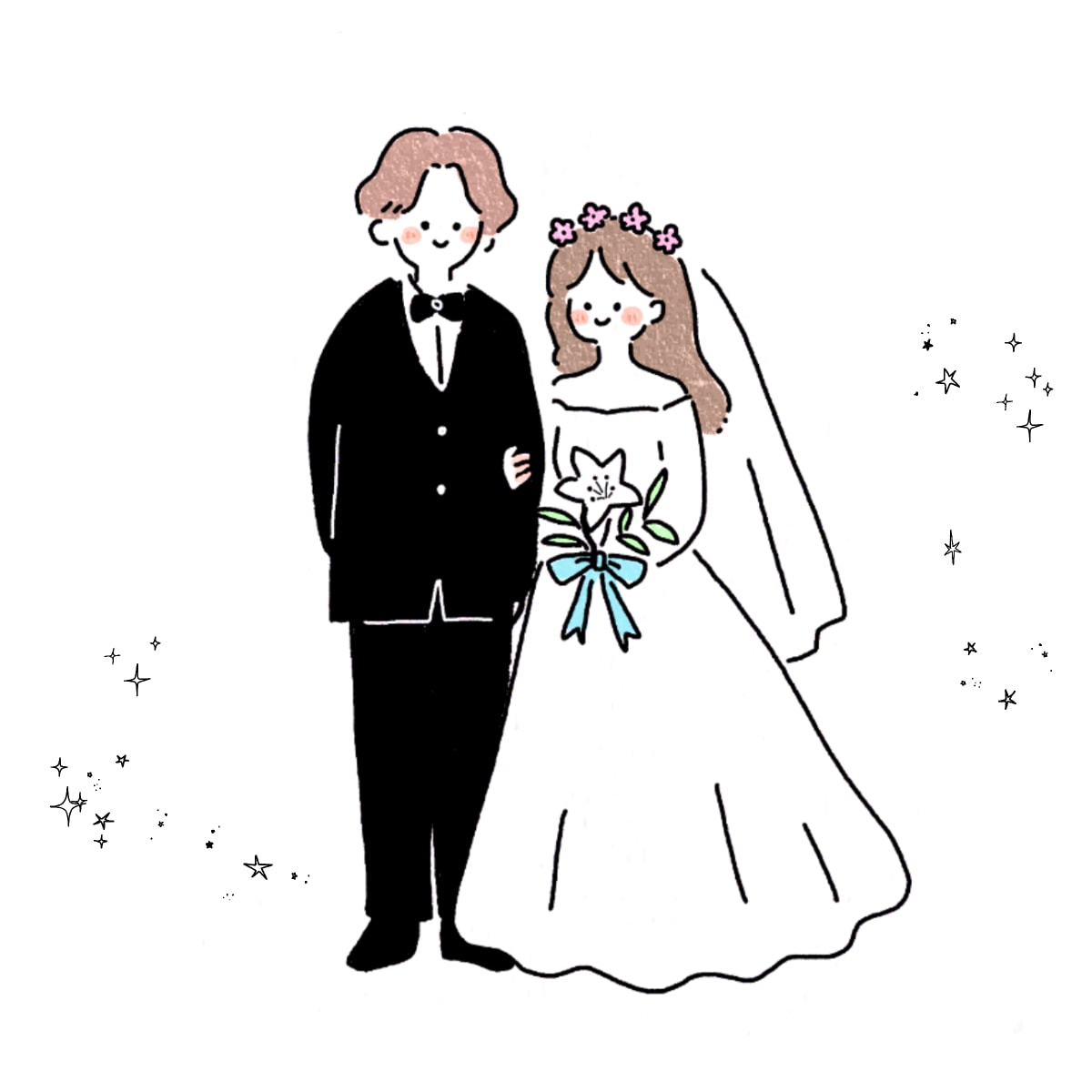 ウェルカムボード＆結婚式イラスト制作します おしゃれで可愛いシンプルなウェディングイラスト イメージ1