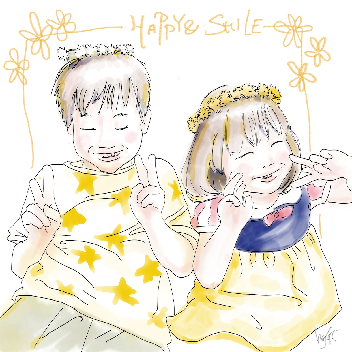 お写真からイラスト作成致します 結婚式の記念やお誕生日などのお祝い、ペットのイラストもOK！ イメージ4