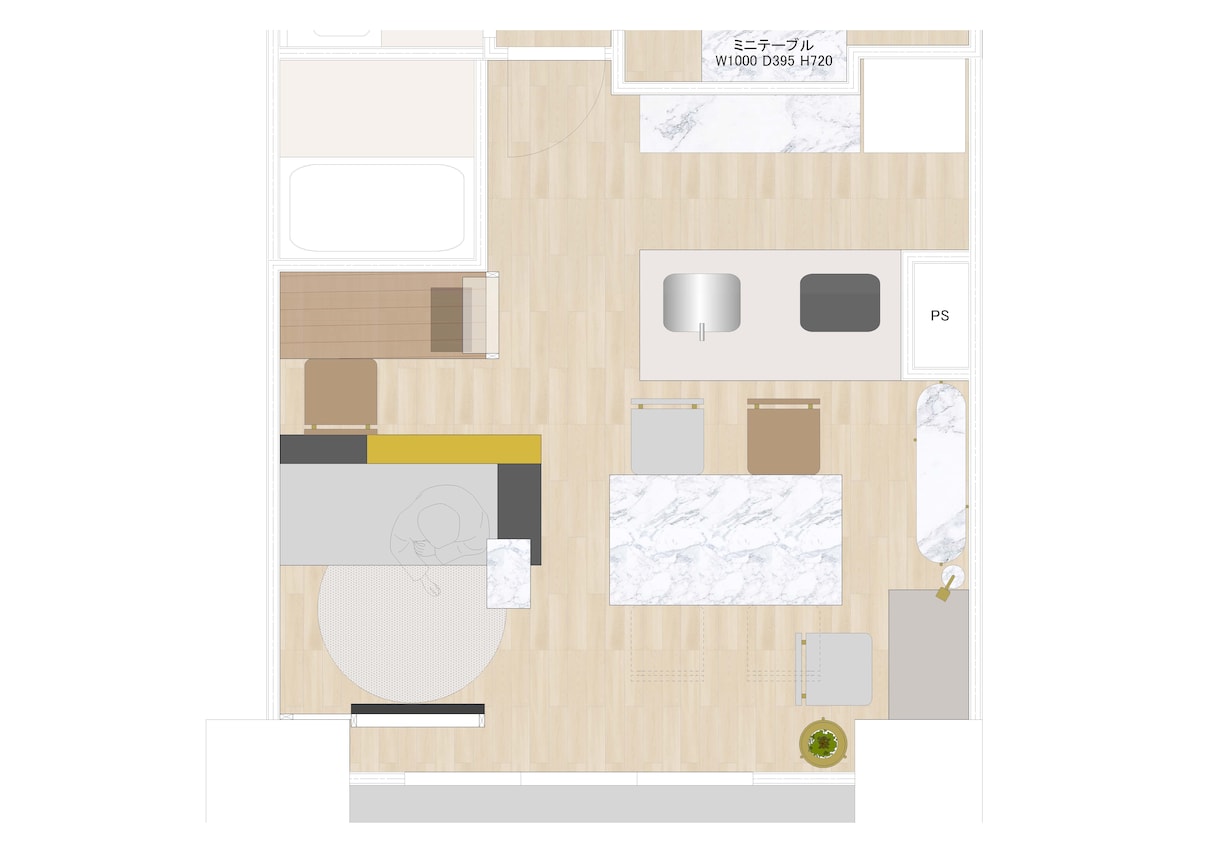 インテリアのプロがお部屋のプランを2案ご提案します お部屋の家具レイアウトに悩むあなたへ! イメージ1