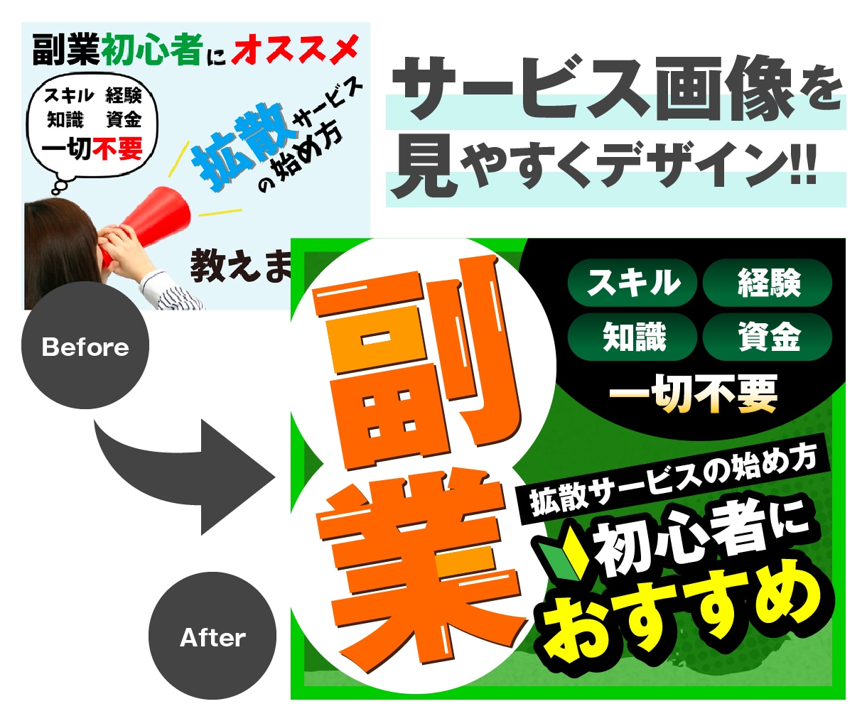 サムネイルのプロが「ココナラの商品画像」作ります 目立ってタップされやすい！内容が一目で伝わるサービス画像に。 イメージ7