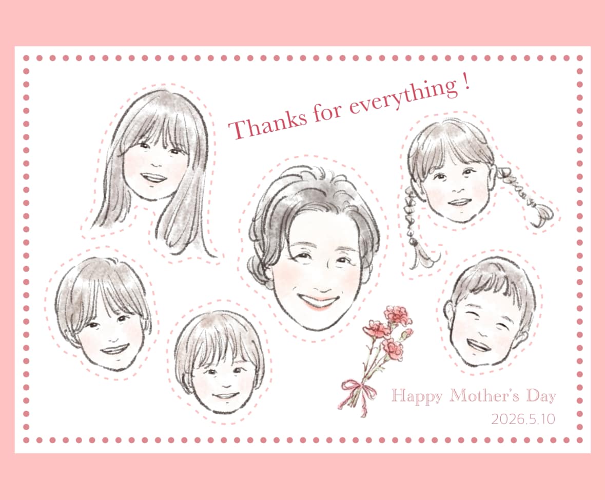 母の日に・父の日・敬老の日に♪似顔絵描きます お誕生日や記念品としてのプレゼントにも♡※データお渡し イメージ3
