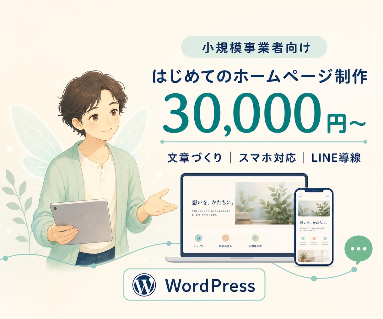 小規模向けHP|文章+LINE導線付き制作します 小規模事業のHPを文章作成からLINE導線まで丁寧に対応 イメージ1