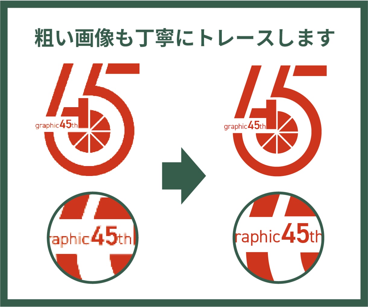 画像やロゴをきれいにトレースします 粗い画像も丁寧にトレース！AIデータにします イメージ2