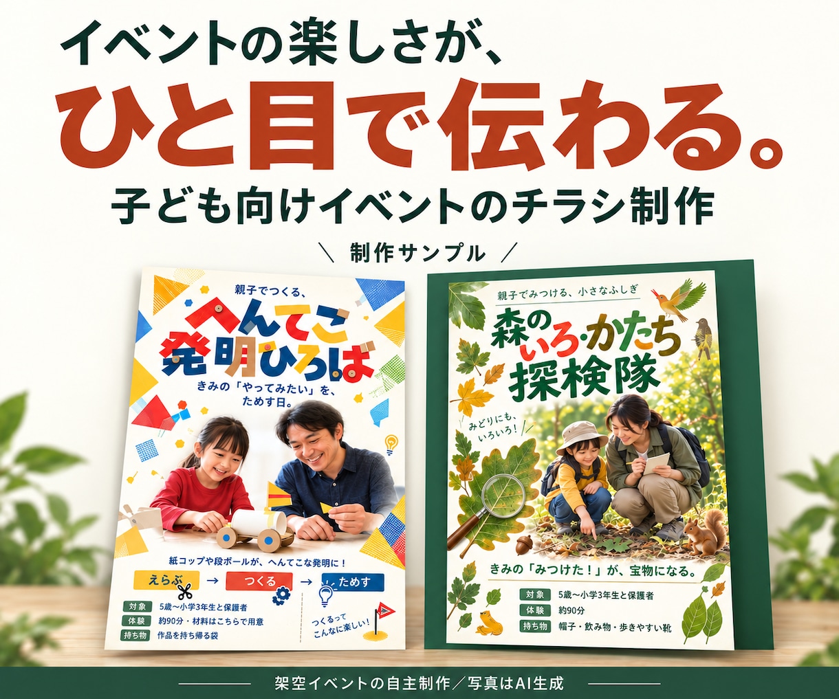 子ども向けイベントのチラシを制作します 子どもはワクワク、保護者には必要な情報がひと目で伝わる イメージ1