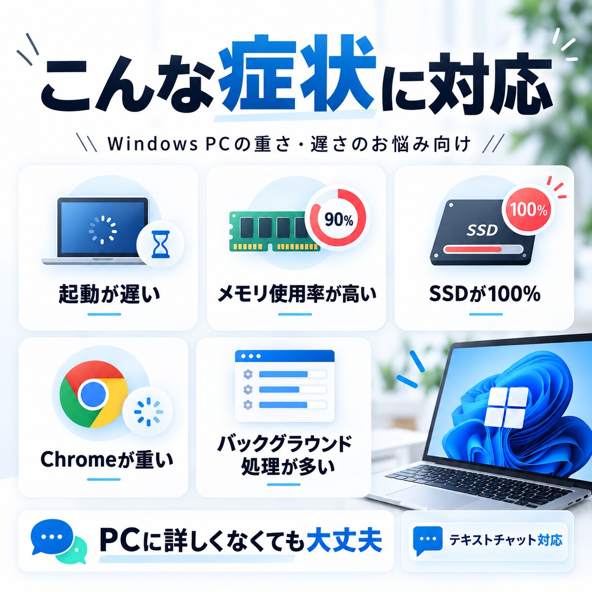 Windows PCが重い遅い原因を診断します メモリ・SSD・常駐ソフトを確認し改善策をご案内 イメージ3