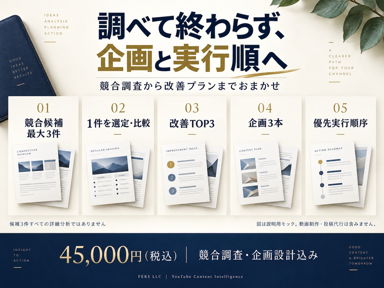 競合調査からYouTube改善企画まで代行します 数字を根拠に次の一手を提案します イメージ2