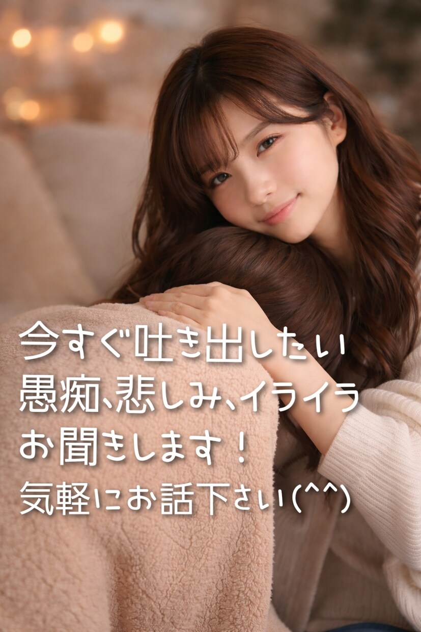 今すぐ聞いてほしい愚痴などお聞きします 今すぐ吐き出したい愚痴、全部聞きます！！ イメージ1