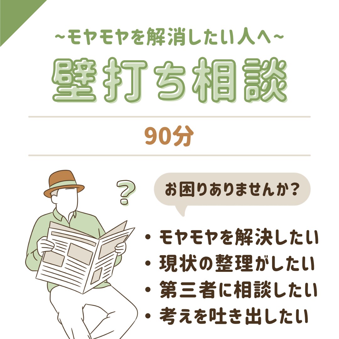 悩みの壁打ち相手、現状整理します 自分の現状や考えを整理したい人へ イメージ1