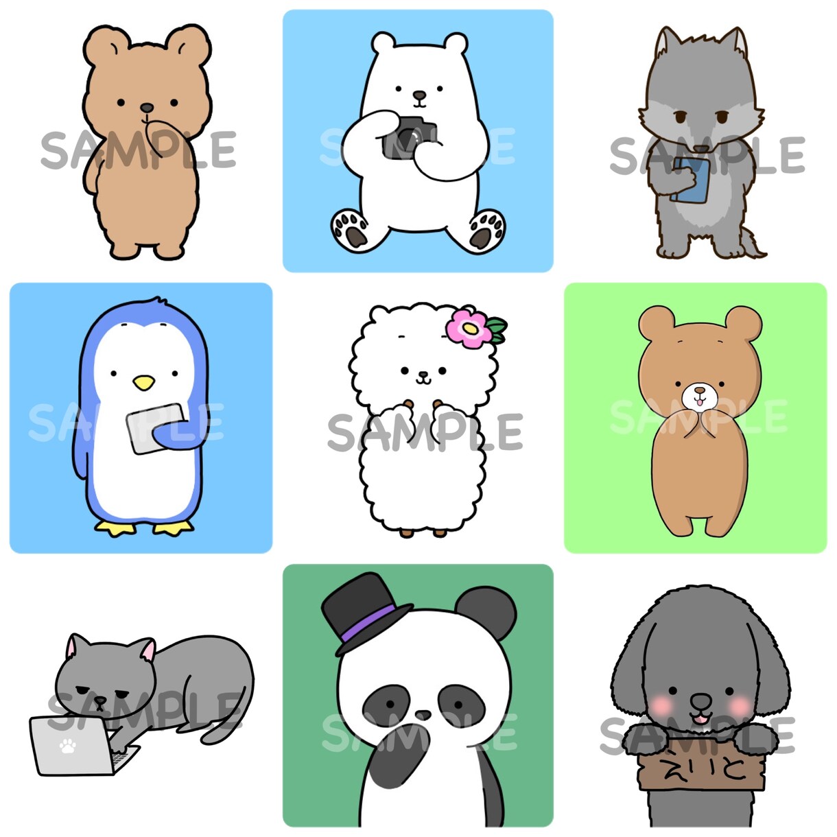 ゆるくてかわいい動物アイコン描きます ブログやSNSに使える！ちょいリアル系もおふざけ系も◎ イメージ2