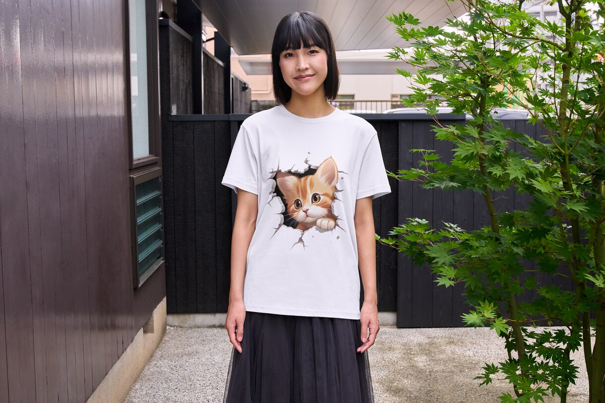 個性溢れるオリジナルTシャツデザインを作成します 日本初ウォーキング３DTシャツモックアップを無料提供できます イメージ3