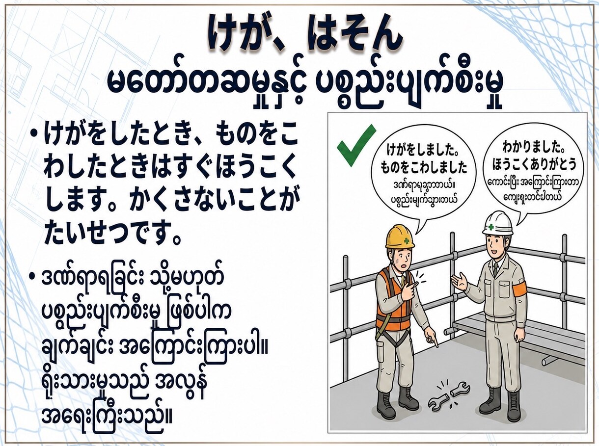 外国人向けの足場の教科書を販売します 現場経験20年監修 外国人向け足場教育5冊 ミャンマー語版 イメージ7
