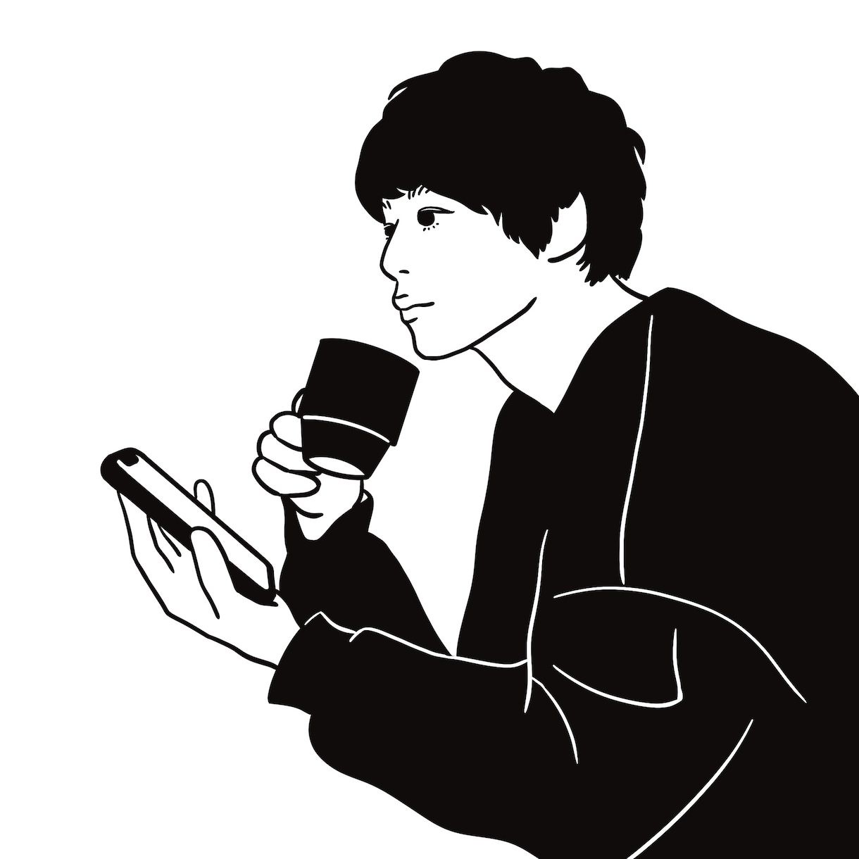 シンプルな線画★お洒落な人物などのイラスト描きます SNSアイコン、Web広告、グッズなどのオリジナルイラスト イメージ3