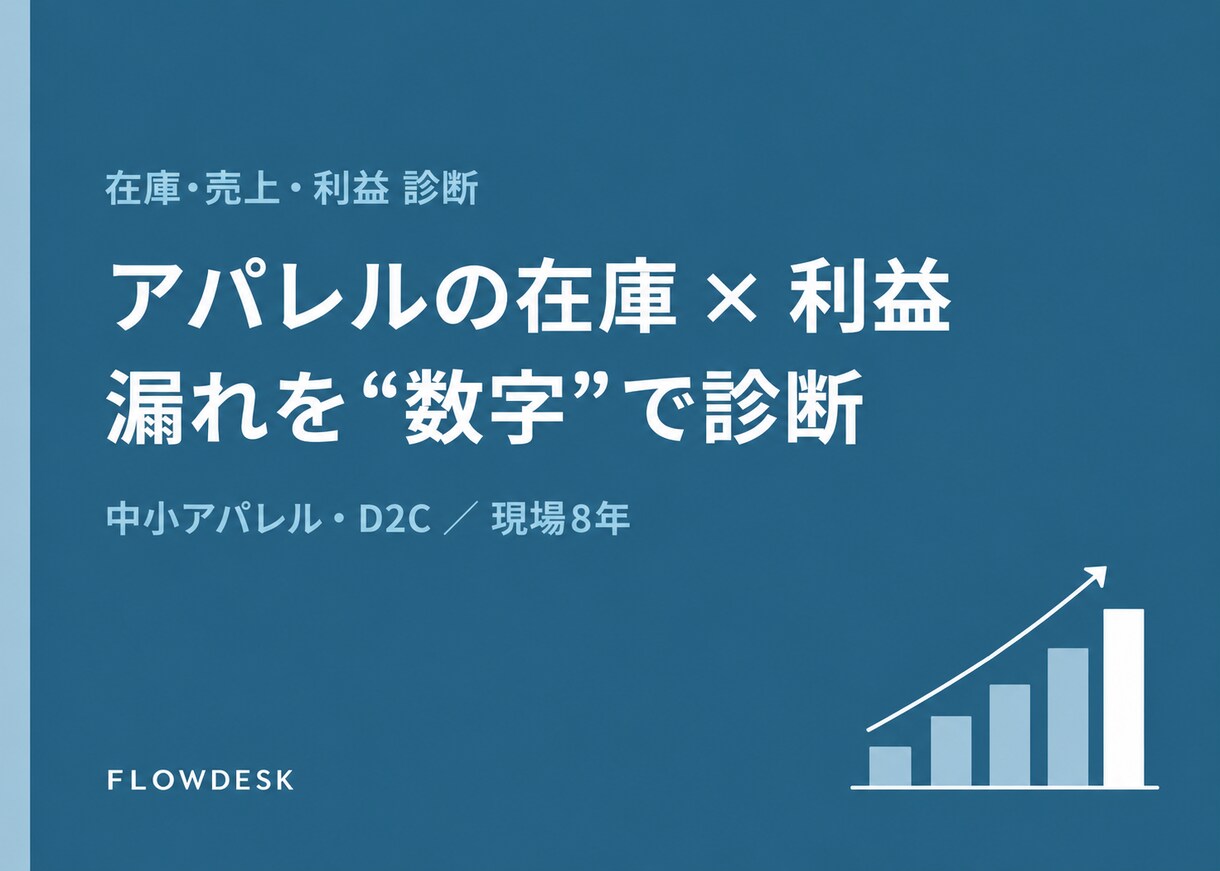 アパレル/D2Cの在庫・粗利を診断します 「売上はあるのに利益が残らない」を数字で解決します イメージ1