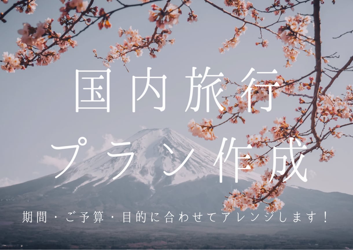 国内旅行のオリジナルプランを作成します ご予算・期間・やりたいことからプランを決めてみませんか？ イメージ1