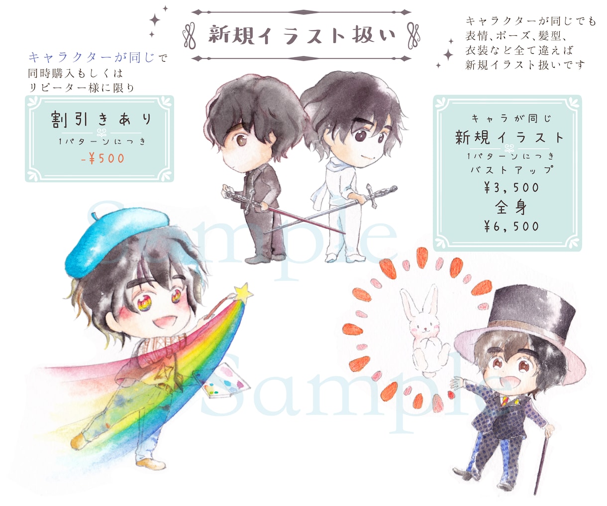 可愛い♡デフォルメ #ちびキャラ オーダー承ります 表情差分、ポーズ差分もお任せください。 イメージ6