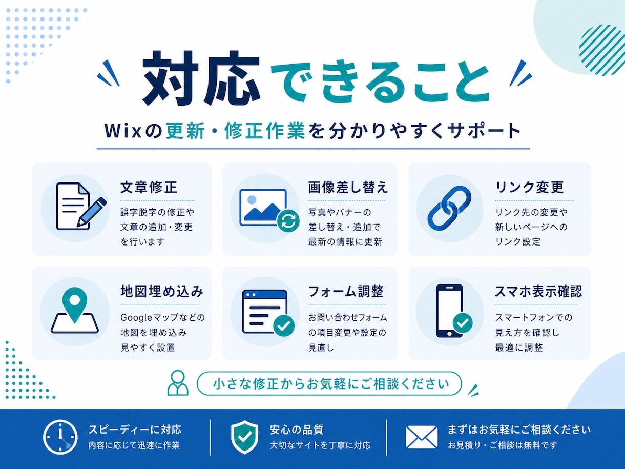 Wixの軽微修正・更新代行します 文章・画像差し替えも対応します イメージ2