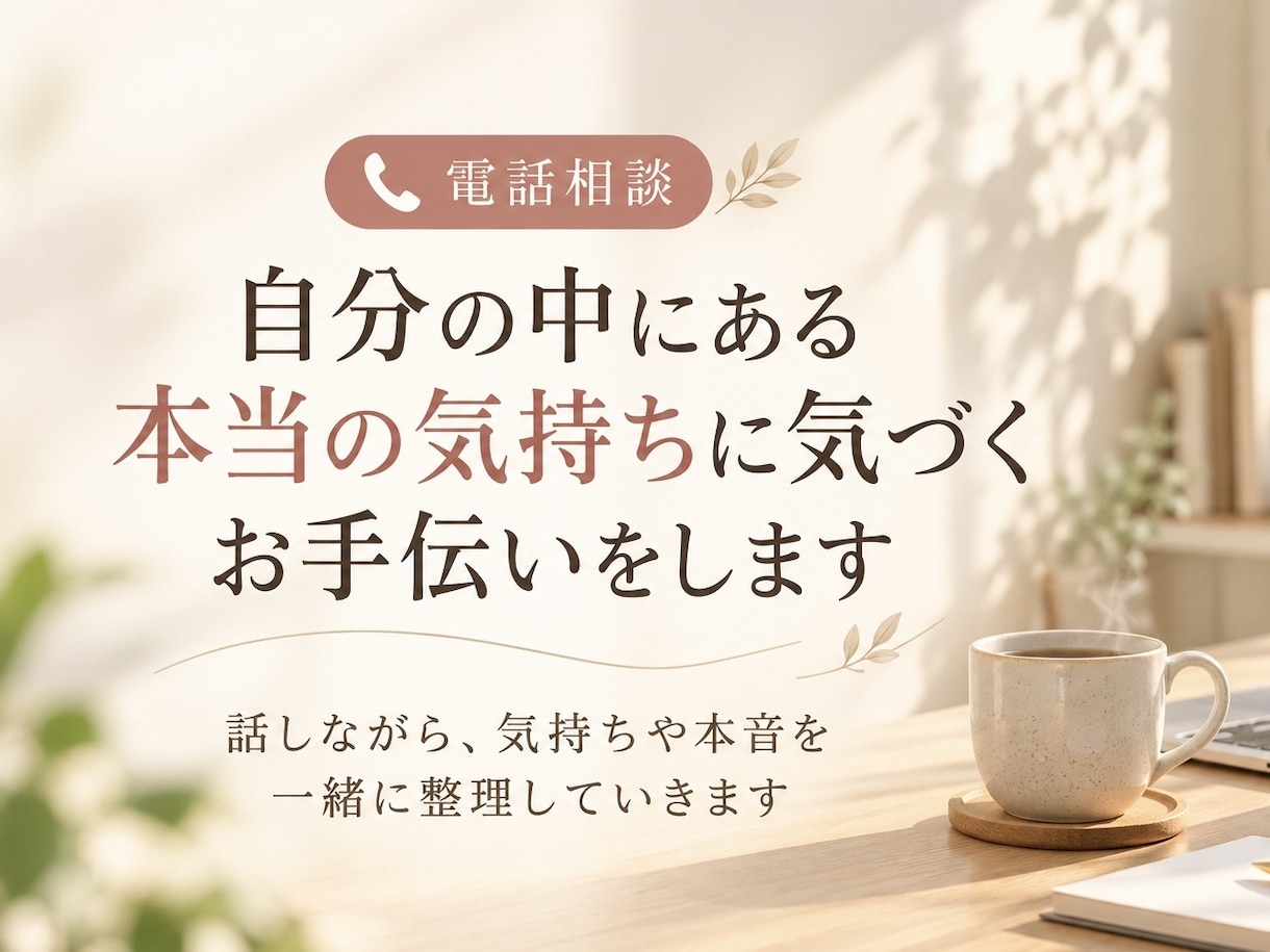 自分の中にある本当の気持ちに気づくお手伝いをします 話しながら、気持ちや本音を一緒に整理していきます イメージ1