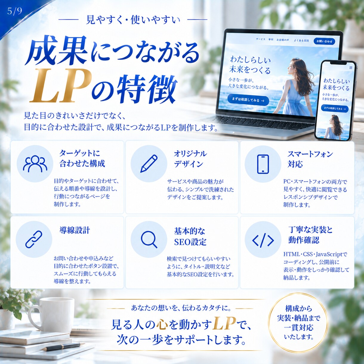 HTML/CSSで伝わるLPを制作します 10/31まで1ページ25,000円で丁寧に制作 イメージ5