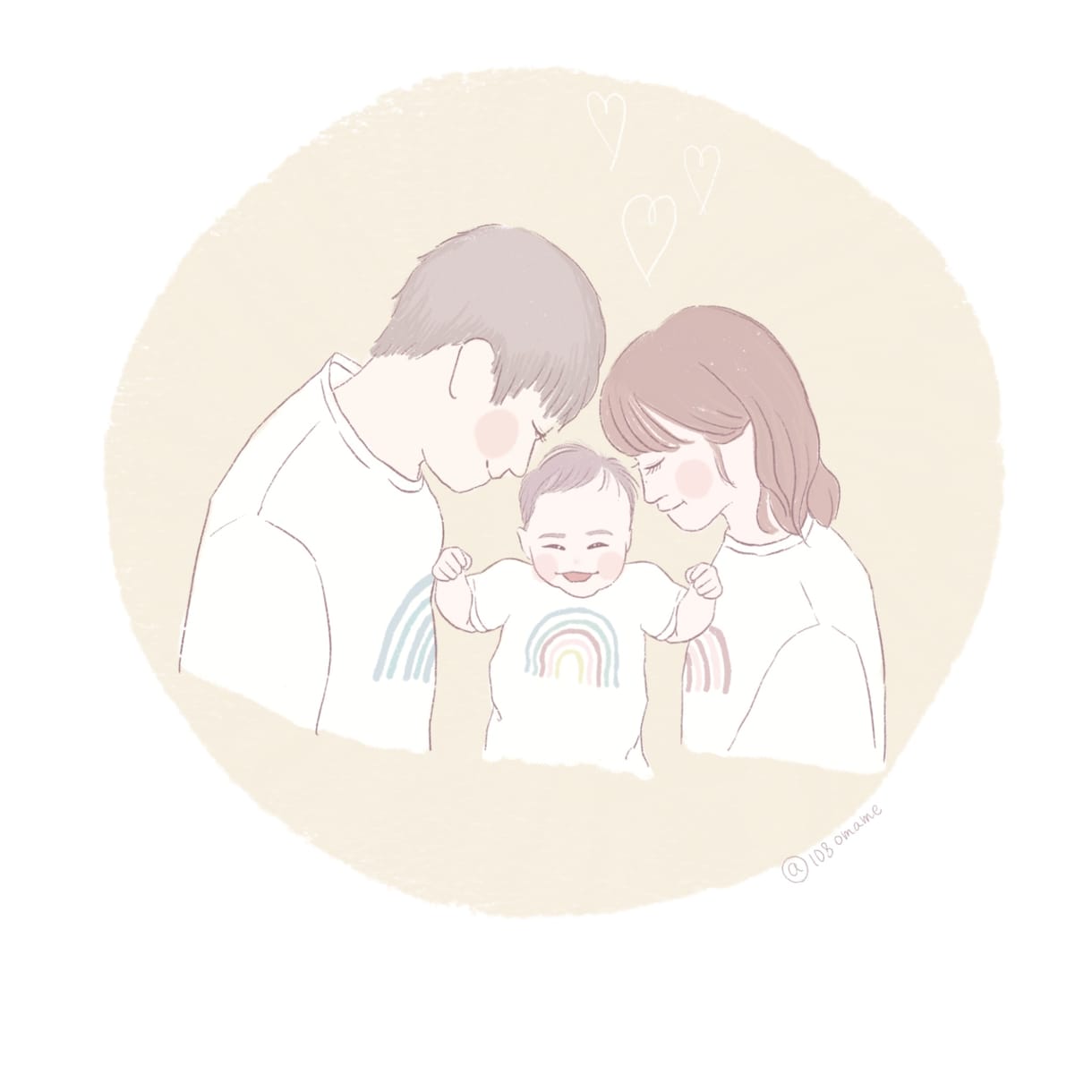 デジタル手描き！やさしい似顔絵イラスト描きます 〜ご家族、カップル、親子、ペットも！にこにこ似顔絵〜 イメージ4