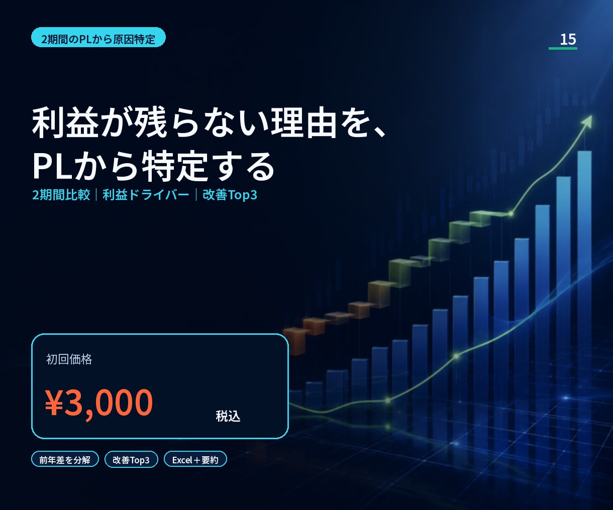 PLから利益の詰まりを見える化します 売上・粗利・固定費を分解し、改善優先順位まで提示 イメージ1