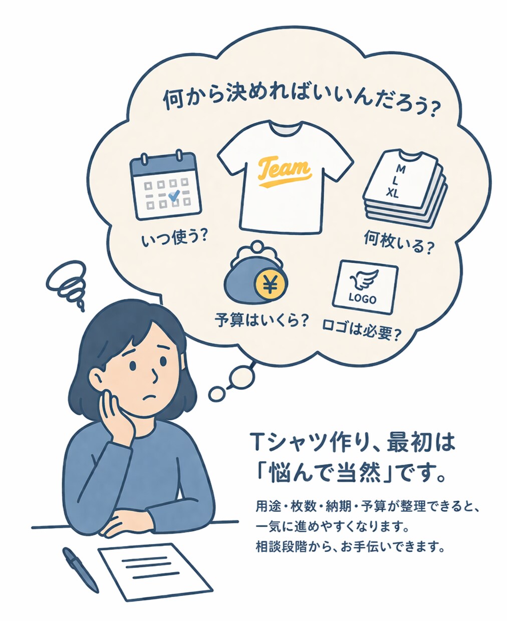 デザイン〜印刷・納品までTシャツ制作の手配をします 考える手間を丸ごと引き取るTシャツ制作 イメージ2