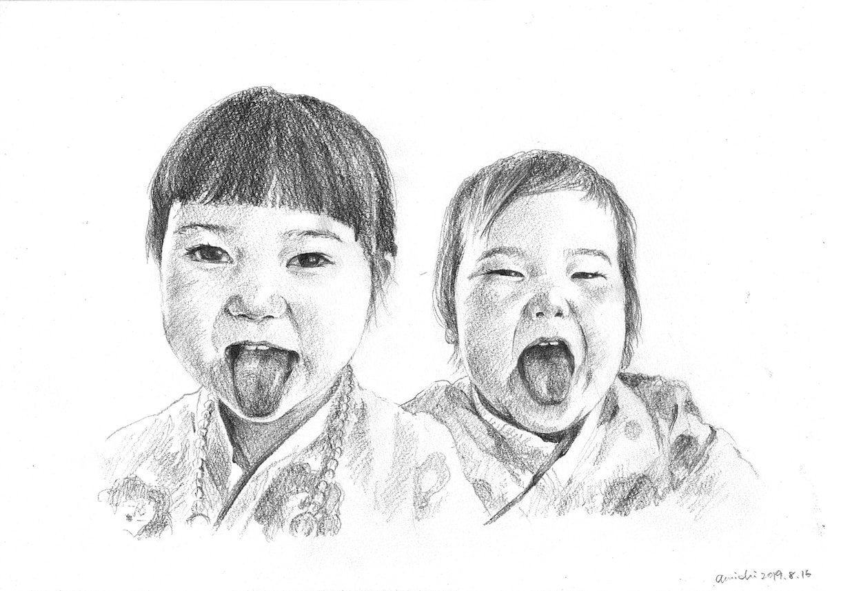 赤ちゃん記念日・成長記録にデッサン似顔絵を描きます 写真を元にデフォルメなしの鉛筆画！贈り物やインテリアにどうぞ イメージ6