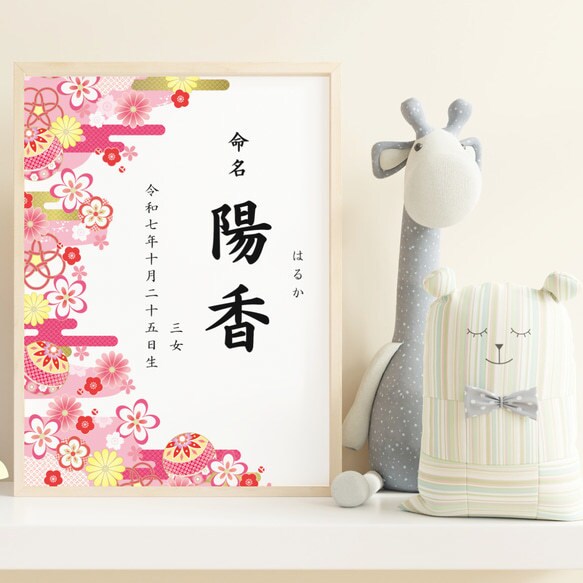 和柄 命名書／命名紙を作成します ~ お名前を和柄で優しく包みます イメージ2