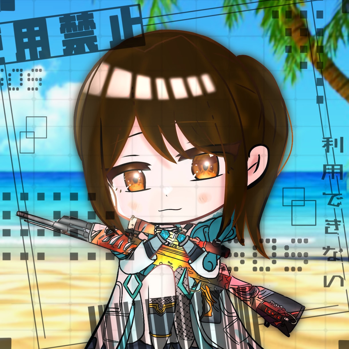 ゲームキャラクターのかっこいいミニキャラ描きます SNS、アイコンにどうぞっ！！ イメージ1